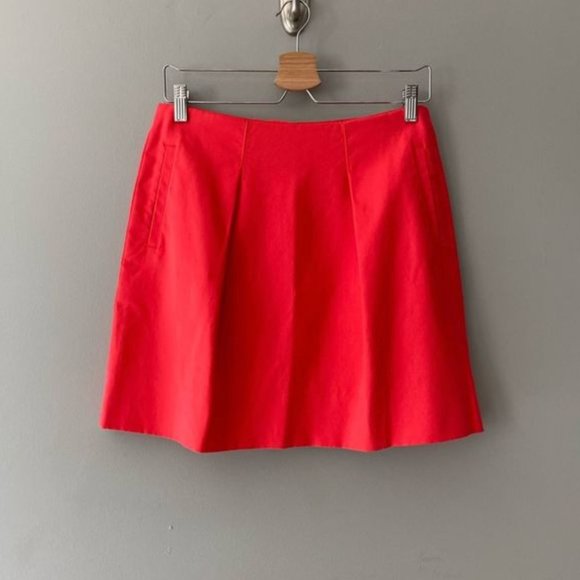 J. Crew Mini Flare Skirt Coral Orange Size 6 - Picture 2 of 11